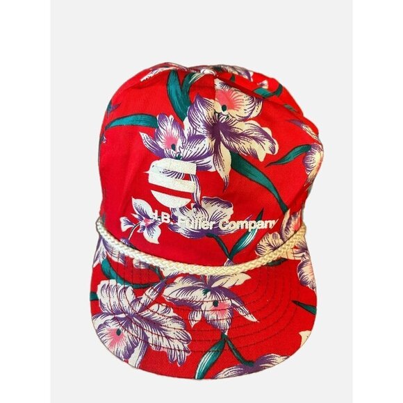 Vintage Snapback Rope Hat Cap- H.B. Fuller Company Hawaiian Tropical Style - Picture 1 of 6